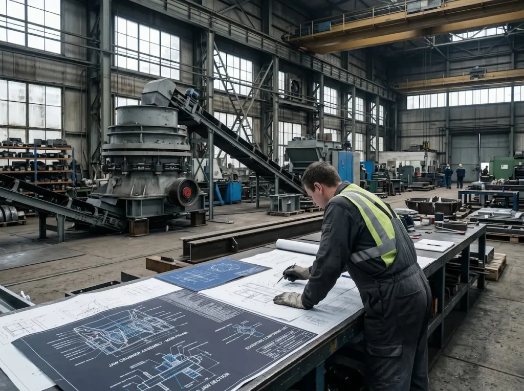 Étude technique et simulation d'une ligne de concassage WEIL Brechertechnik