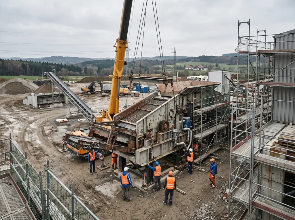 Installation sur site d'un concasseur industriel WEIL en Allemagne